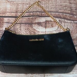 Michael Kors Black Shoulder Bag with Gold Chain